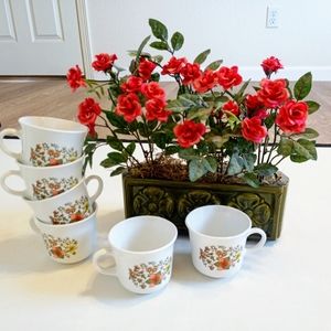 Corelle vintage set of 1970s floral mugs